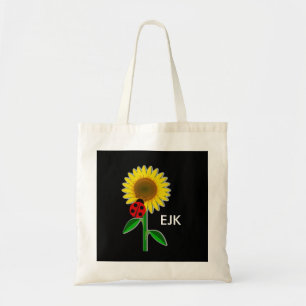Bolsa Tote Ladybug e Sunflower Monograma Book Bag/Bolsa