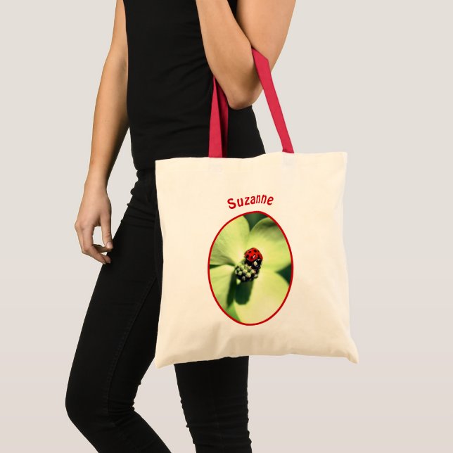 Bolsa Tote Ladybug Na Dogwood Nature Personalizado (Frente (produto))