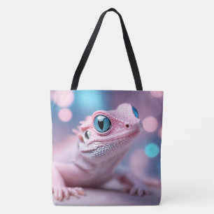 Bolsa Tote Lagarto Rosa Bonito com Olhos Azuis Grandes