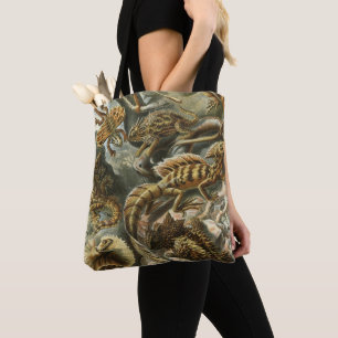 Bolsa Tote Lagartos por Ernst Haeckel Lacertilia Animal Vinta