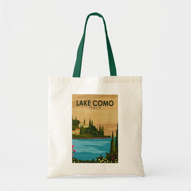 Bolsa Tote Lago Como Itália Vintage (Frente)