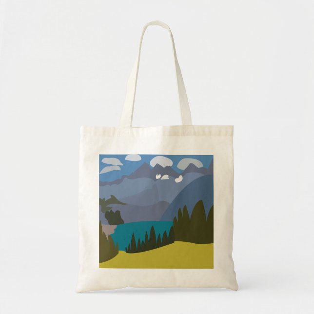 Bolsa Tote Lago da Montanha dos Alpes (Frente)