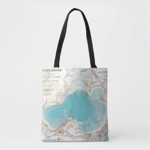 Bolsa Tote Lago hidrográfico Mendota do mapa