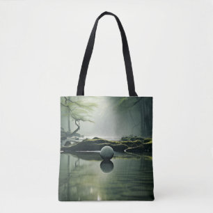 Bolsa Tote Lago Mist Tranquil Natureza Pacífica
