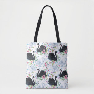 Bolsa Tote Lago Swan: Padrão de Pastel de Aquarela.