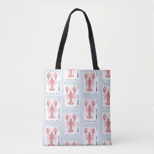 Bolsa Tote Lagosta Maine New England Oceano Náutico Produtos