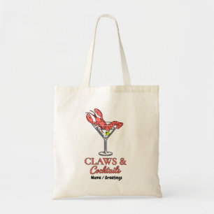 Bolsa Tote Lagosta Martini Retro Garras e Coquetéis Costeiros