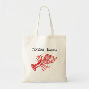 Bolsa Tote Lagosta Vermelha Vintage #1 Desenho
