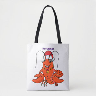 Bolsa Tote Lagraosta feliz fofa vestindo chapéu de Natal dese