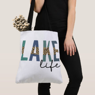 Bolsa Tote Lake Life Cheetah Impressão Tipografia
