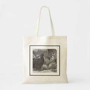 Bolsa Tote Lama Alpaca Andes, preto e branco, Arte Animal