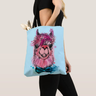 Bolsa Tote Lama cor-de-rosa bonito