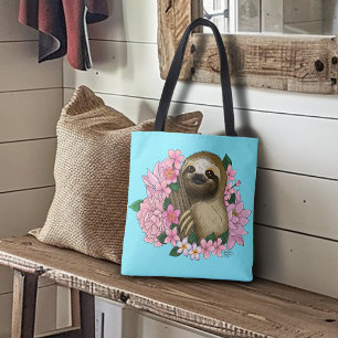 Bolsa Tote Lama e Flores