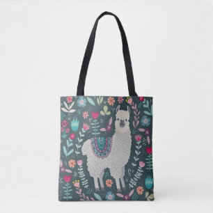 Bolsa Tote Lama Floral: Portas Desenhadas À Mão Vintage