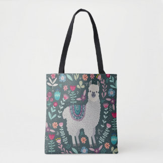 Bolsa Tote Lama Floral: Portas Desenhadas À Mão Vintage