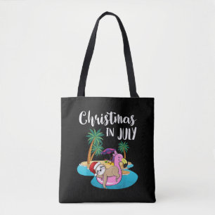 Bolsa Tote Lama Preguiçosa E Bonita No Natal Flamingo
