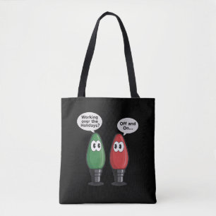 Bolsa Tote Lâmpadas de Natal Piada Lâmpada Funcionando Deslig