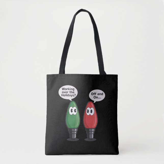 Bolsa Tote Lâmpadas de Natal Piada Lâmpada Funcionando Deslig (Frente)