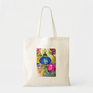 Bolsa Tote Lâmpadas turcas, mosaico, aquarela, arte