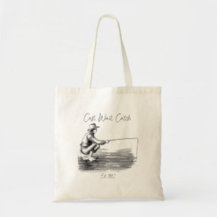 Bolsa Tote Lançar. Esperar. Pescar