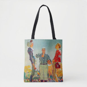Bolsa Tote Lance da moeda por Norman Rockwell