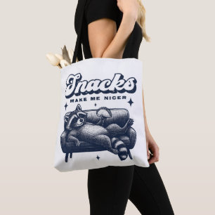 Bolsa Tote Lanches Me Tornam Mais Simpático Guaxinim Engraçad