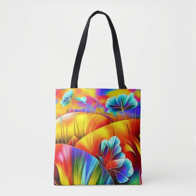 Bolsa Tote Landschaft in Regenbogenfarben (Frente)