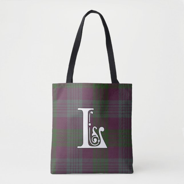 Bolsa Tote Lang Clan Tartan Monograma (Frente)
