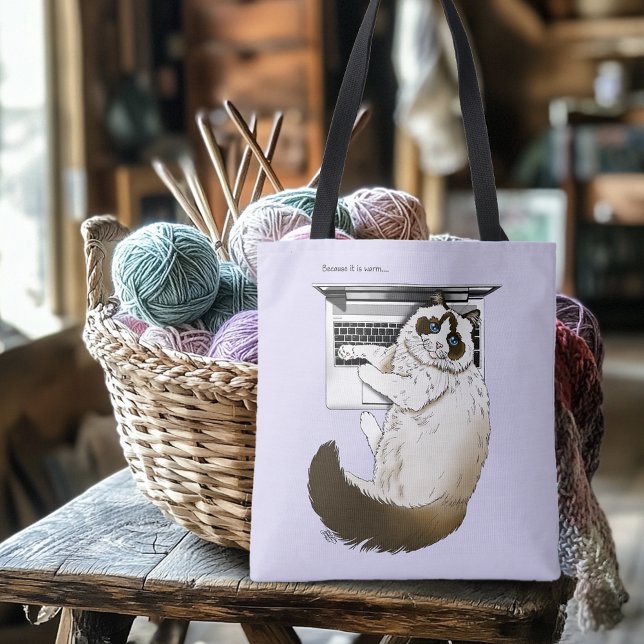 Bolsa Tote Laptop Lilly Gata Engraçada (Criador carregado)