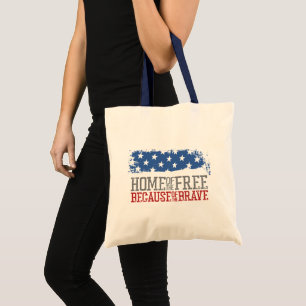 Bolsa Tote Lar dos livres por causa da bandeira dos EUA dos b