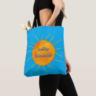 Bolsa Tote Laranja Amarelo Sol Olá Verão