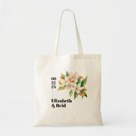 Bolsa Tote Laranja Blossomo e Jasmine Blooms Tote Bag