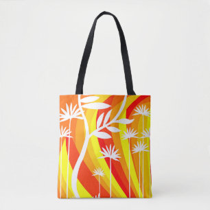 Bolsa Tote Laranja Brilhante e Branco