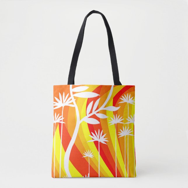 Bolsa Tote Laranja Brilhante e Branco (Frente)