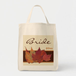 Bolsa Tote Laranja Castanho-marfim Seco Folhas Noivas Tote Ba