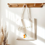 Bolsa Tote Laranja Citrus Watercolor Bridal Brunch Personaliz<br><div class="desc">Laranja Laranja Laranja Citrus Fruta Bridal Brunt Chá Tote Bag Personalizada</div>