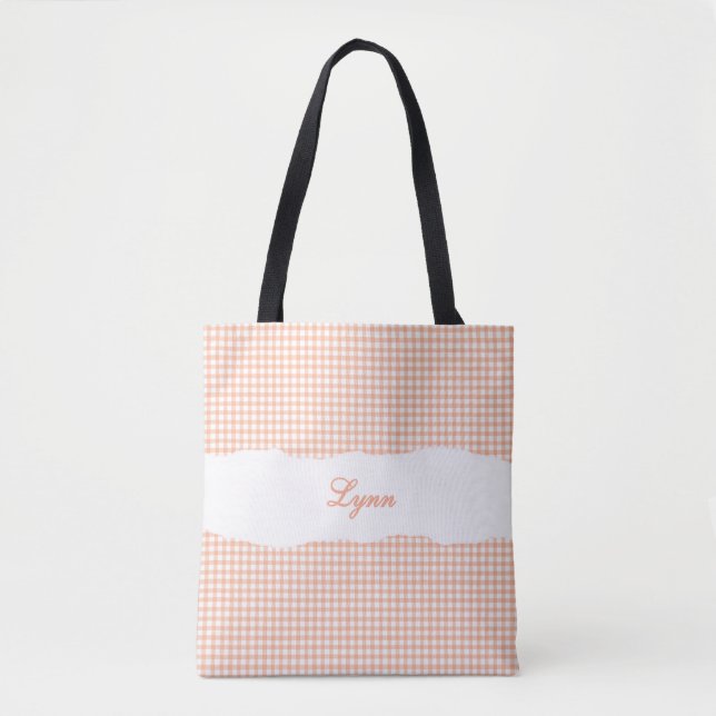 Bolsa Tote Laranja Clássico & Ginga Branco | Nome Personaliza (Frente)