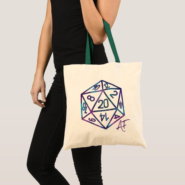 Bolsa Tote Laranja D20 Crit AF | Roleplayer PnP Gamer Dice (Frente (produto))