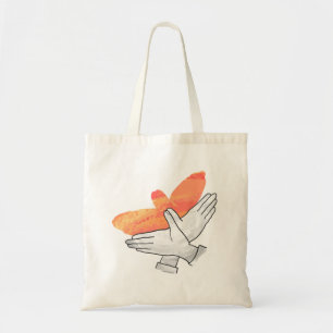 Bolsa Tote Laranja De Águia De Mão