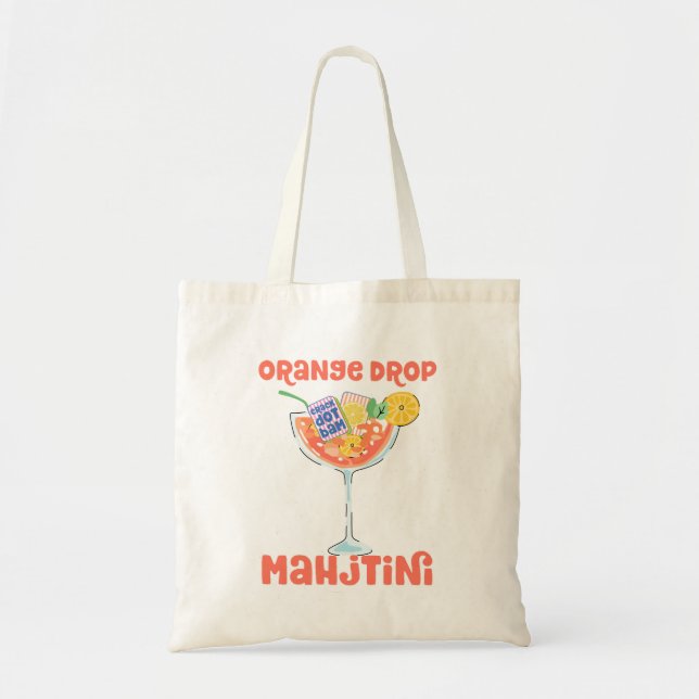 Bolsa Tote Laranja Drop Martini Mahjong Coquetel (Frente)