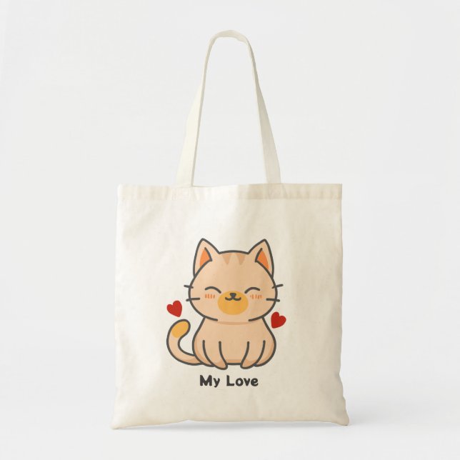 Bolsa Tote Laranja Gato Tote Bag (Frente)
