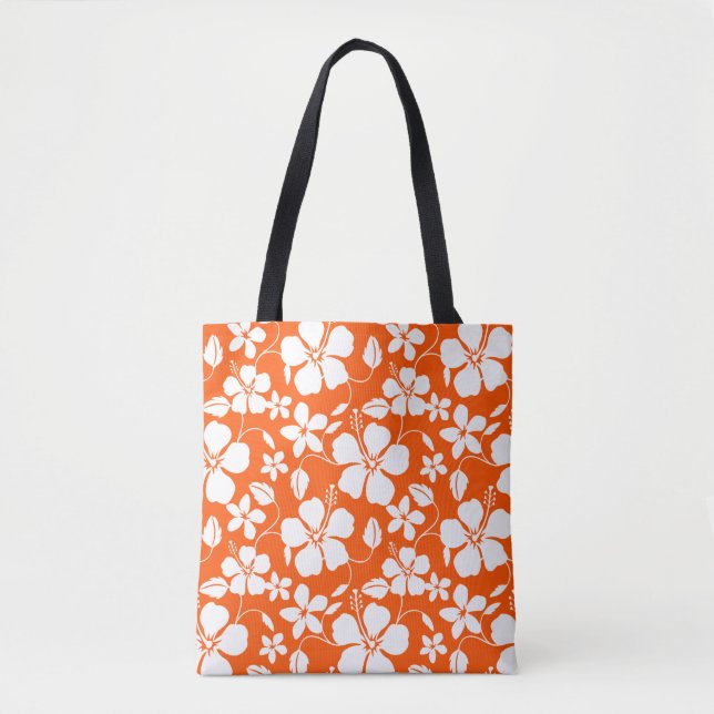 BOLSA TOTE LARANJA HAWAIIAN HULA (HIBISCUS) (Frente)