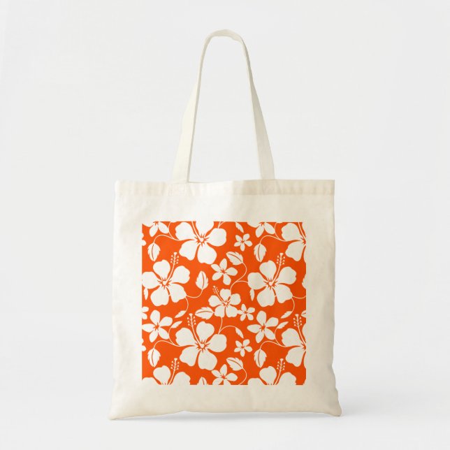 BOLSA TOTE LARANJA HAWAIIAN HULA (HIBISCUS) (Frente)