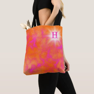 Bolsa Tote Laranja Personalizado e Rosa