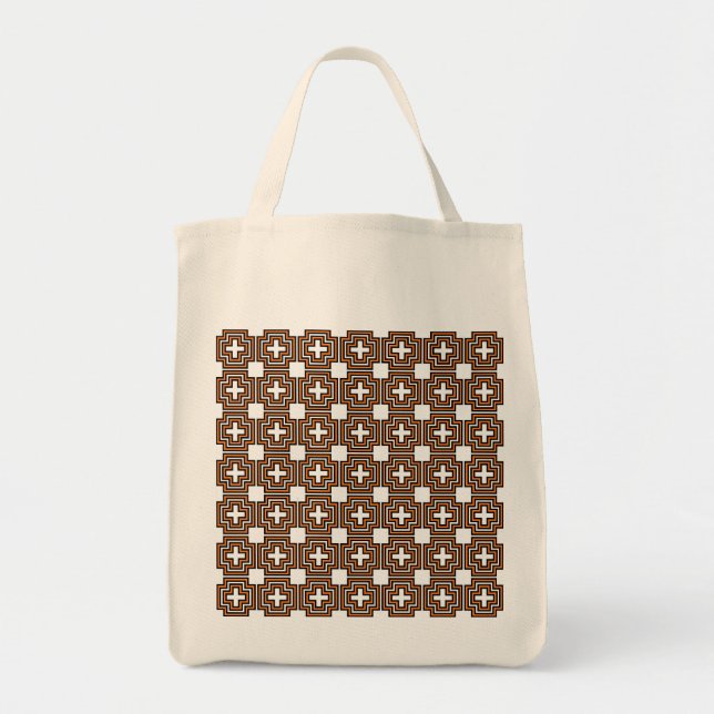 Bolsa Tote Laranja & Quadrados - Marca Tote (Frente)
