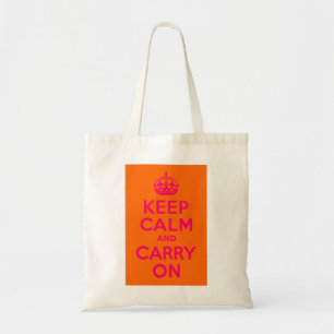 Bolsa Tote Laranja Rosa Mantém Calmo e Continua