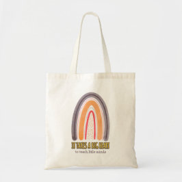 Bolsa Tote Laranja Roxo Boho Arco-íris Agradecimento ao Profe