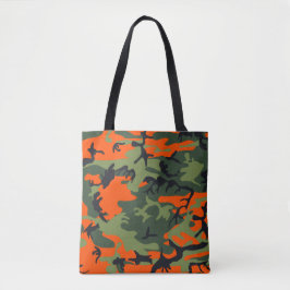 Bolsa Tote Laranja, Verde, Camuflagem Camo Preto
