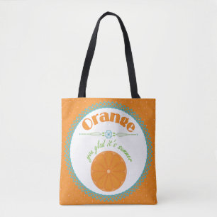Bolsa Tote Laranja Você Alegra Que É Tema De Fruta Divertid