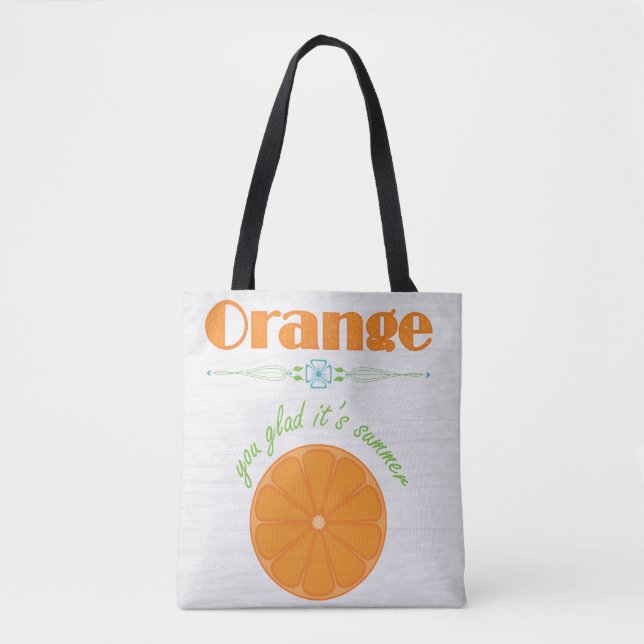 Bolsa Tote Laranja Você Alegra Que É Verão (Frente)